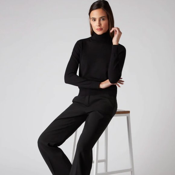 100% Black Cashmere - Petite Turtleneck - perfect, as new XS/S Attrib. to N.Peal - Picture 2 of 13